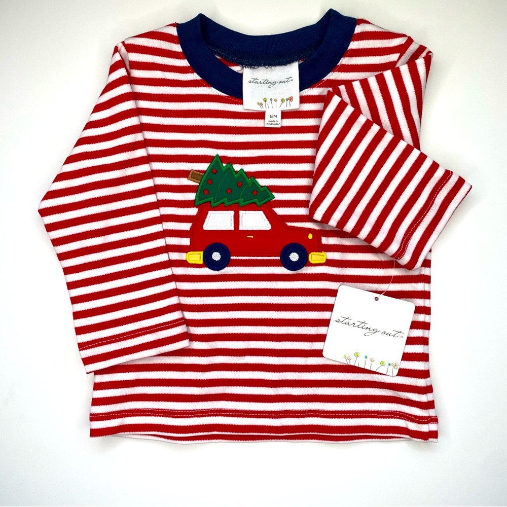 Christmas Tree Truck Appliqué long sleeve